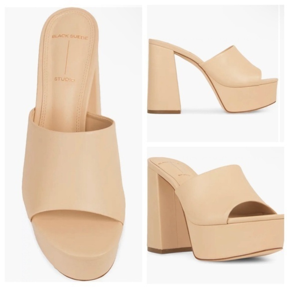 BLACK SUEDE STUDIO Tyler Platform Slide Sandal (38 Women)